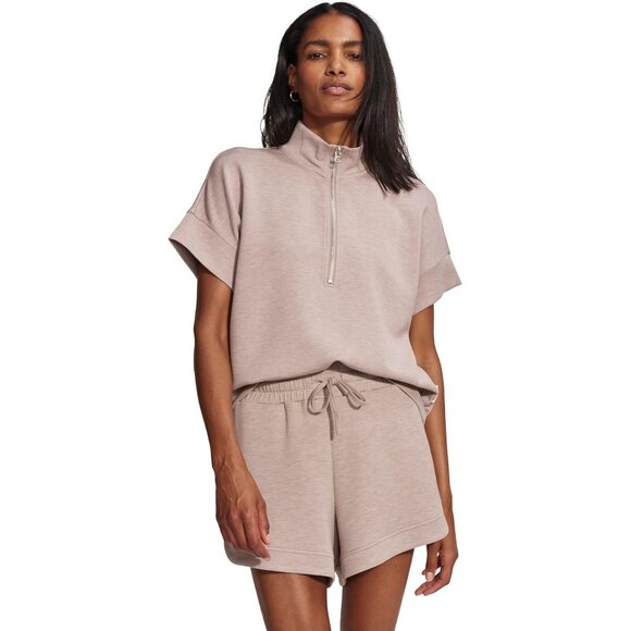 NEW Varley - Size L Women's Ollie High-Rise Shorts - Taupe